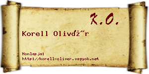 Korell Olivér névjegykártya