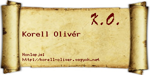 Korell Olivér névjegykártya